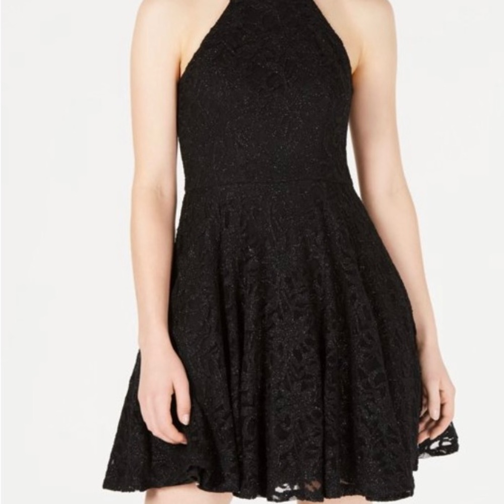 B.DARLIN COCKTAIL 3/4 BLACK LACE DRESS WOMANS/ JUNIORS SLEEVELESS SIZE 7/8